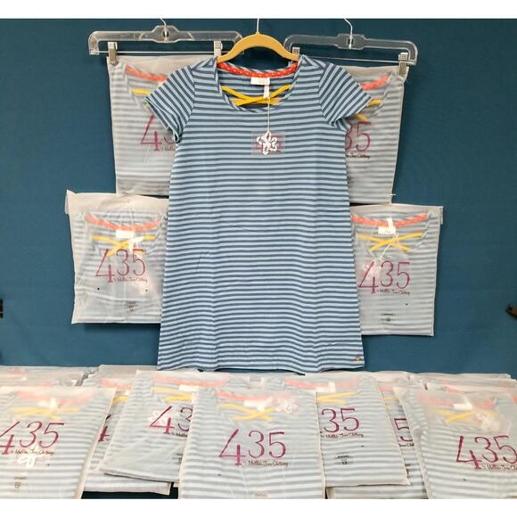 NWT 435 Matilda Jane Long Way Home Blue Stripe Dress Girls Size 12 Spring Summer - Picture 5 of 8